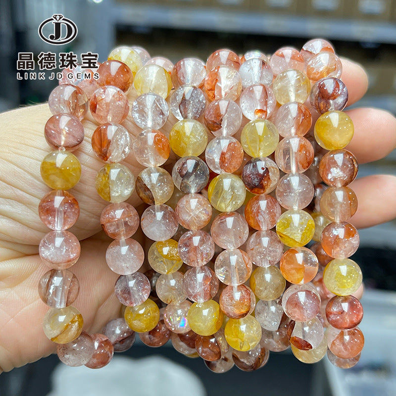 Wholesale Natural Red Yellow Gum Flower Bracelet